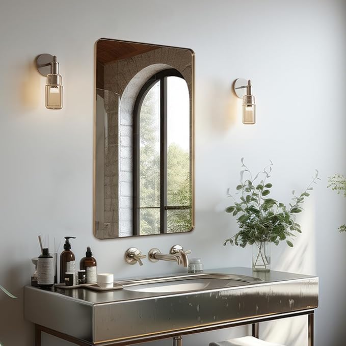 ANDY STAR 30"x48" Brass Gold Bathroom Mirror, Large Wall Mirror - Image 7