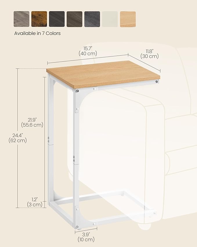 VASAGLE C-Shaped End Table, Small Side Table - Image 5