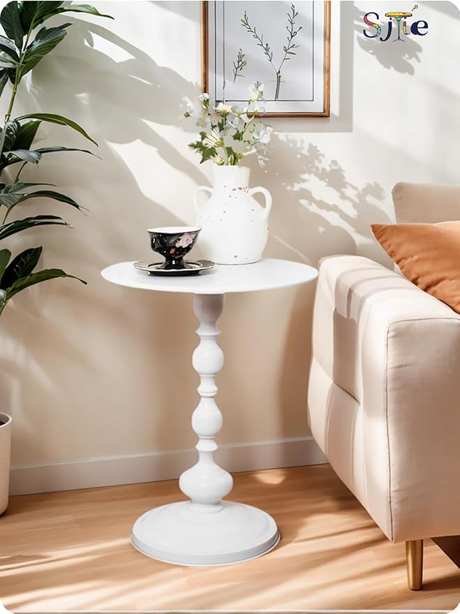 Side Table - 13.8" Round Small Accent Table - Elegant Matte-Finished End Tables - Image 2