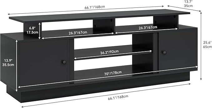 YITAHOME Modern TV Stand with LED Lights - Image 2