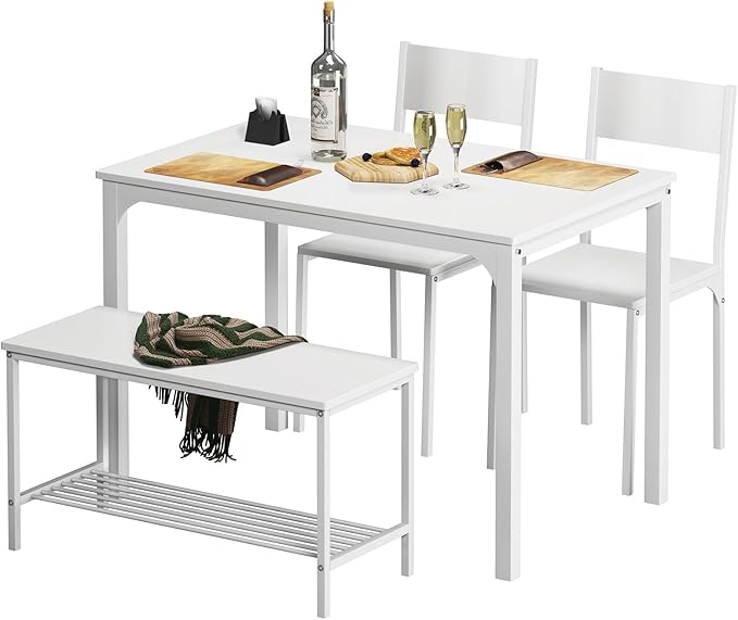 soges 4 Pieces Dining Table Set, 43.3 inch Kitchen Table Set by soges