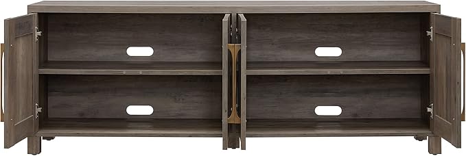 Henn&Hart Rectangular TV Stand for TV's up to 80" in Gray Oak, TV Stands for - Image 5