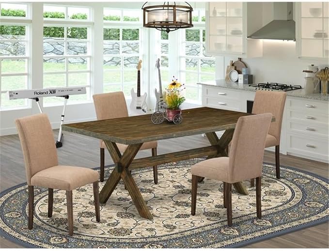 East West Furniture X777AB747-5 5 Piece Dining Table Set - Image 2