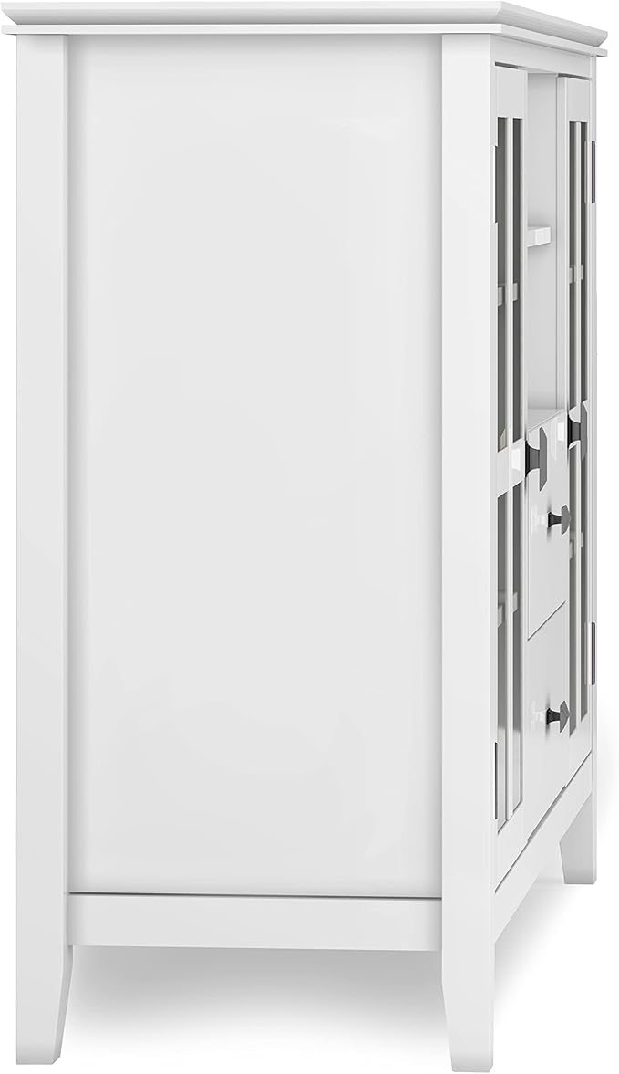 SIMPLIHOME Artisan SOLID WOOD 53 Inch Wide Contemporary TV Media Stand in White - Image 6