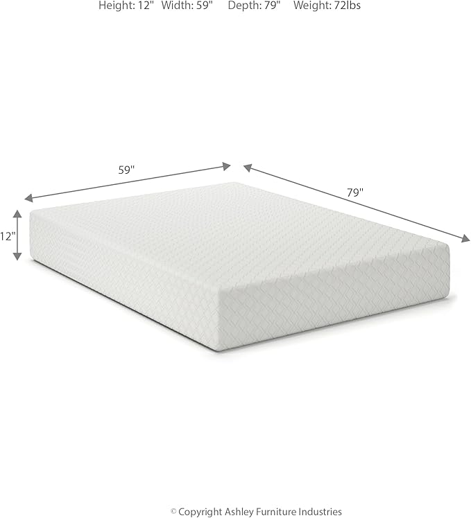 Signature Design by Ashley Queen Size Chime 12 Inch Medium Firm Memory Foam - Image 2