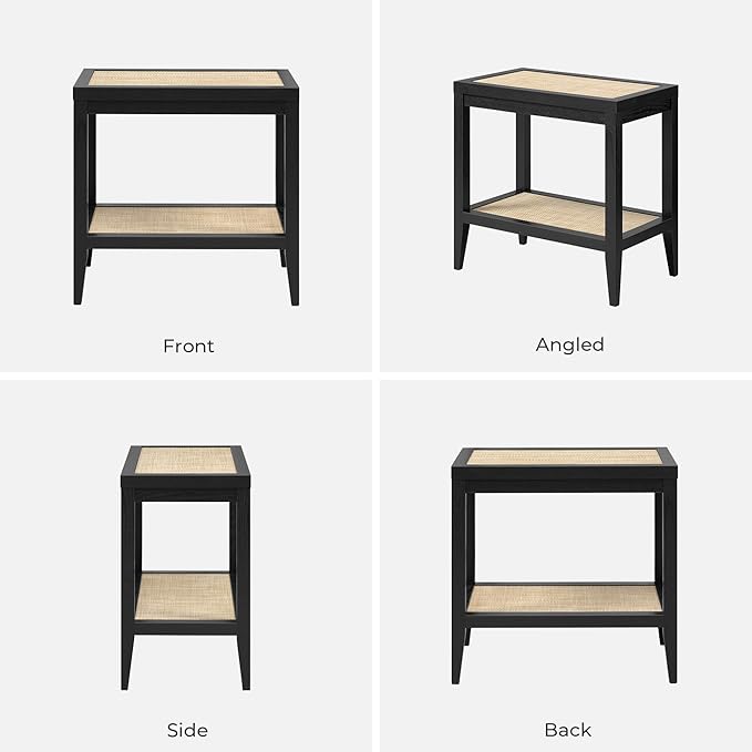 SICOTAS Rattan Nightstand Bedside Table - Image 9