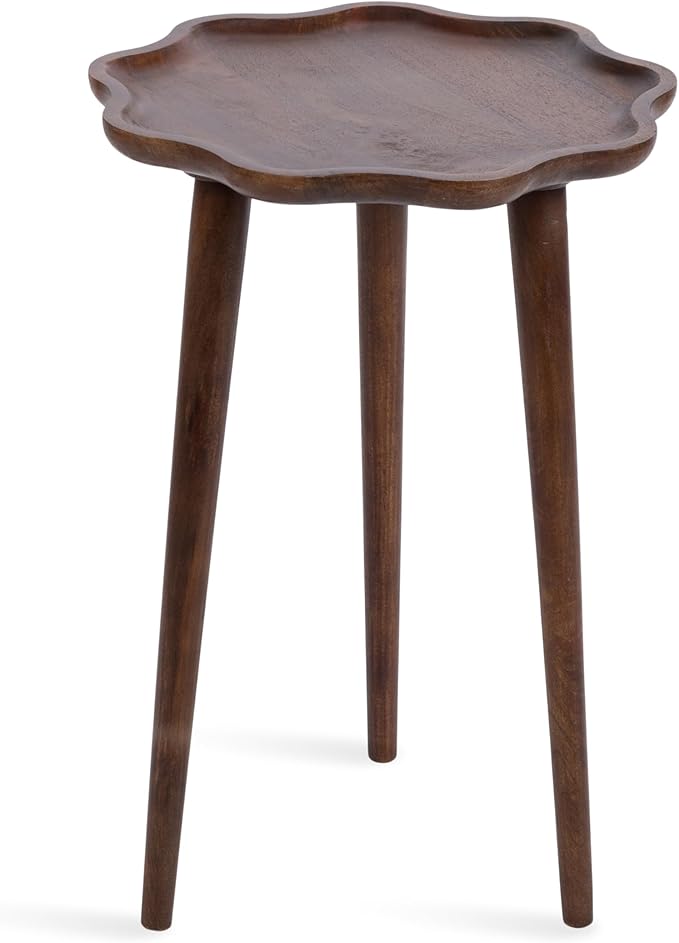 Kate and Laurel Alezar Modern Wooden Round Side Table, Walnut Brown, by KateandLaurel