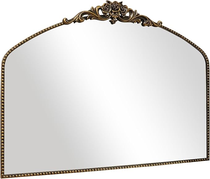 AIXI HOME Black Arched Mirror, Baroque Wall Mounted Mirror - Image 9