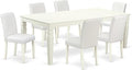 East West Furniture LGAB7-LWH-64 7 Piece Modern Dining Table Set Consist of a by EastWestFurniture