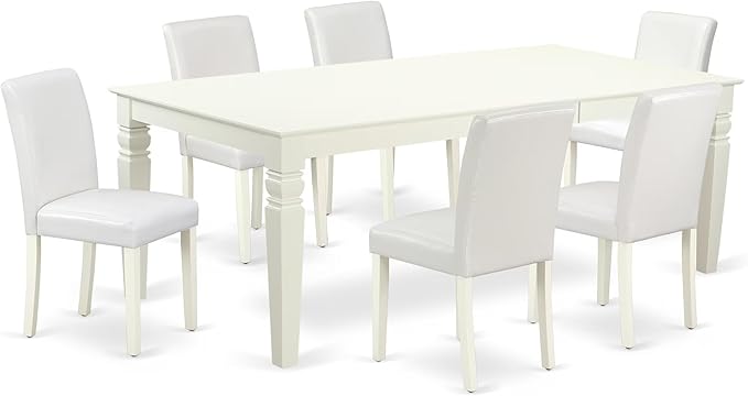 East West Furniture LGAB7-LWH-64 7 Piece Modern Dining Table Set Consist of a by EastWestFurniture
