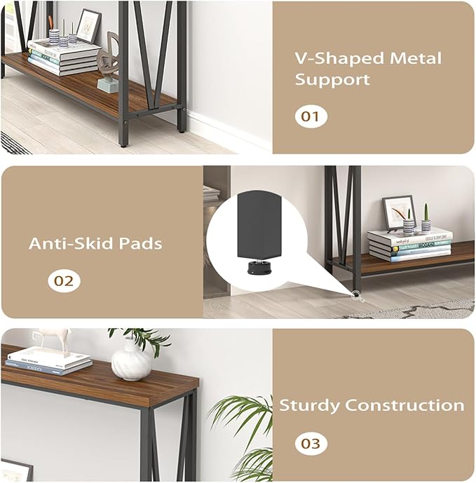 FOLUBAN Entryway Table, Narrow Console Table, Modern Sofa Table - Image 6