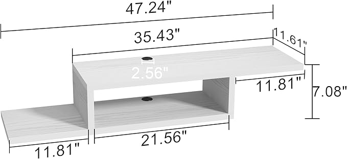 ChooChoo Floating TV Stand Shelf, Wall Mount Entertainment Center Media Console - Image 2