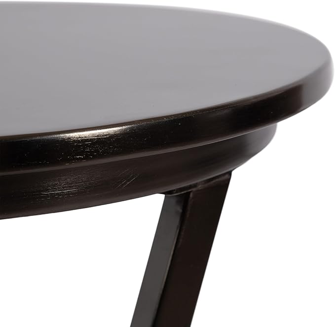 Kate and Laurel Aja Modern Metal Round Side Table; 15 x 15 x 23; Gray Gunmetal; - Image 7