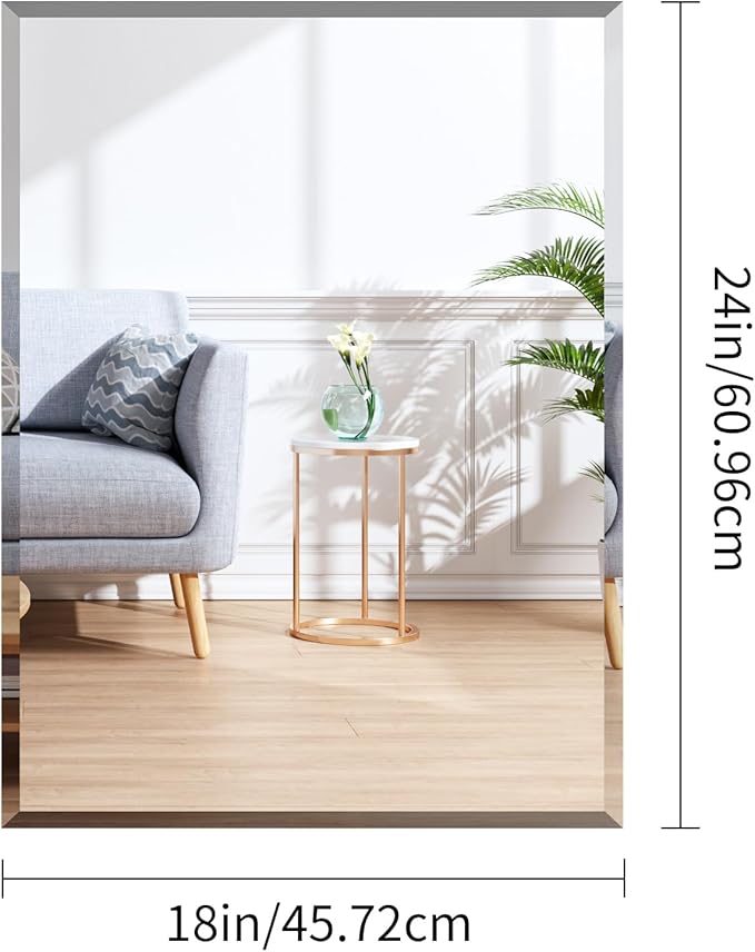 18x24 Beveled Mirror, Frameless Beveled Bathroom Mirrors - Image 8