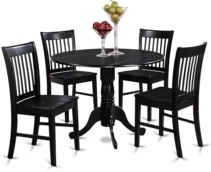 East West Furniture DLNO5-BLK-W 5 Piece Dinette Set by EastWestFurniture