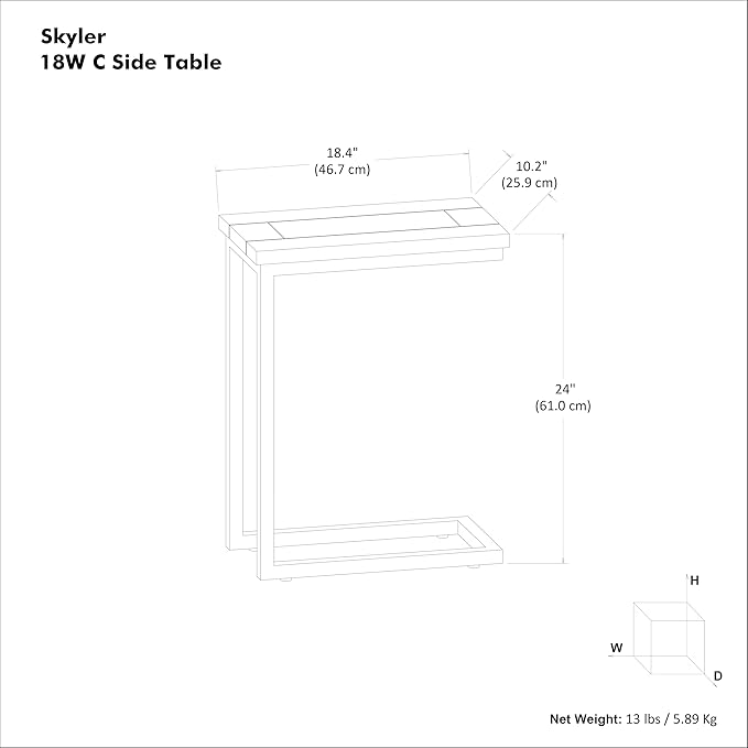 SIMPLIHOME Skyler 18-inch Wide Solid Mango/Metal Industrial C-Shaped End Table - Image 2