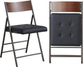 2 Pack Folding Chairs with Thick Padded Seat, Heavy Duty Steel Frame Foldable by Mollveesen