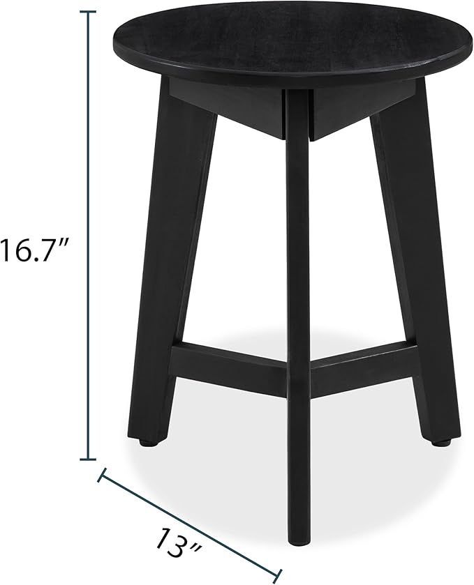 Round Side Table – Solid Acacia Wood End Table - Image 2