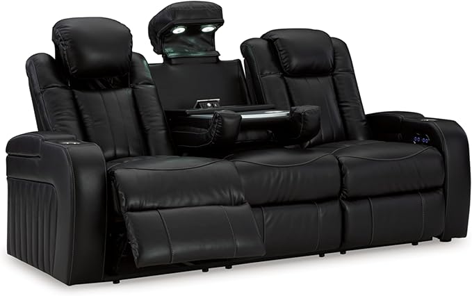 Signature Design by Ashley Caveman Den Modern Faux Leather Power Reclining Sofa - Image 3