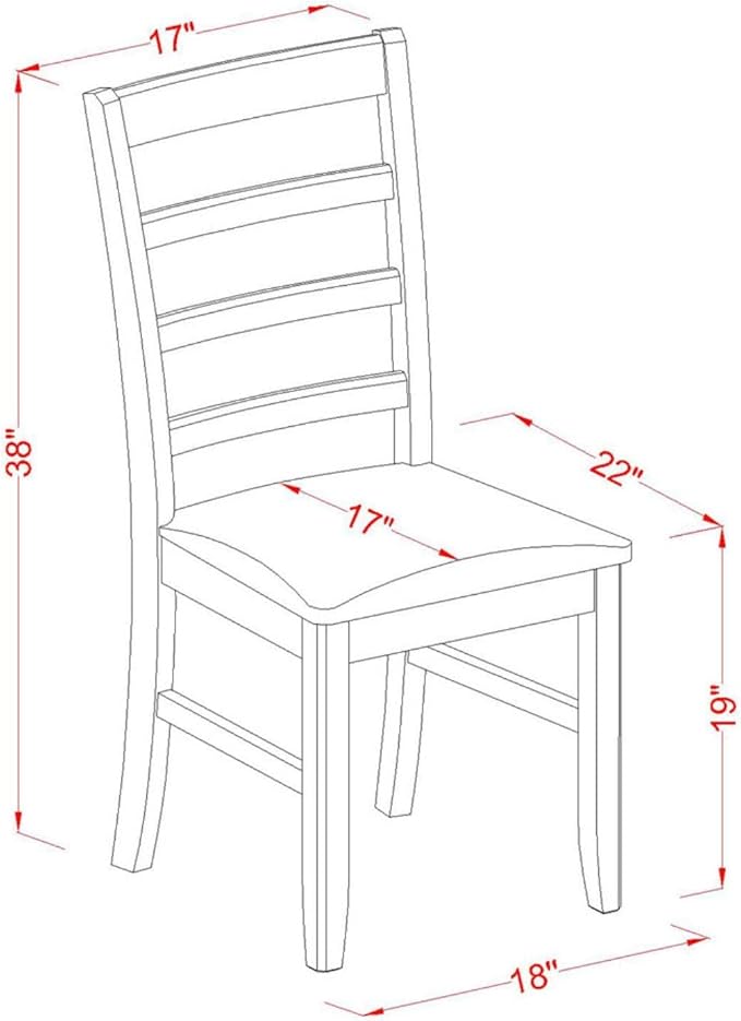 East West Furniture DLPF5-BCH-C 5 Piece Kitchen Table & Chairs Set Includes a - Image 6