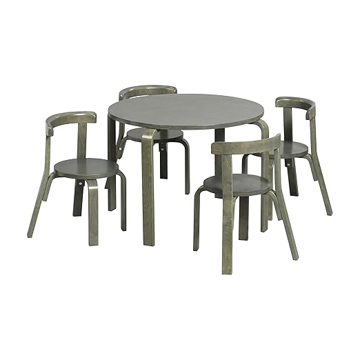 ECR4Kids Bentwood Round Table and Curved Back Chair Set, Kids Furniture by ECR4Kids
