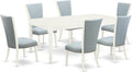 East West Furniture DOVE7-LWH-15 7 Piece Dinette Set Consist of a Rectangle by EastWestFurniture