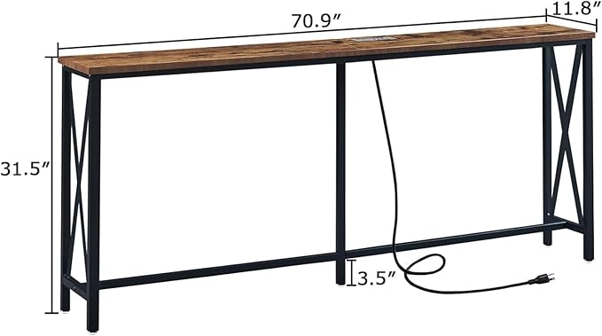 SUPERJARE 70 Inch Console Table - Image 3
