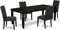 East West Furniture LGDR5-BLK-24 5 Piece Dining Set Includes a Rectangle Dining by EastWestFurniture