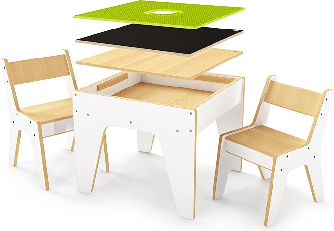 wingyz 4-in-1 Toddler Table and Chairs Set, Kids Play Tables by wingyz