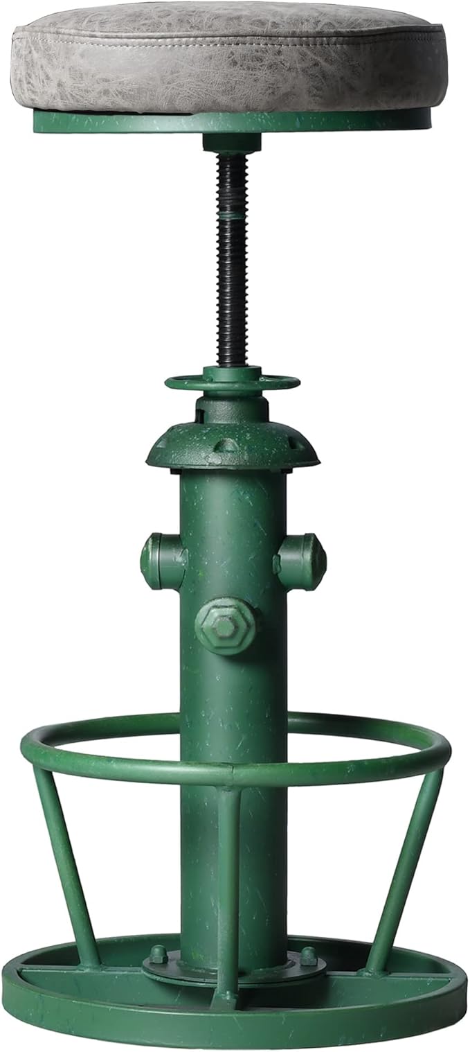 Topower Antique Industrial Round Bottom Adjustable Height Cafe Coffee Retro - Image 3