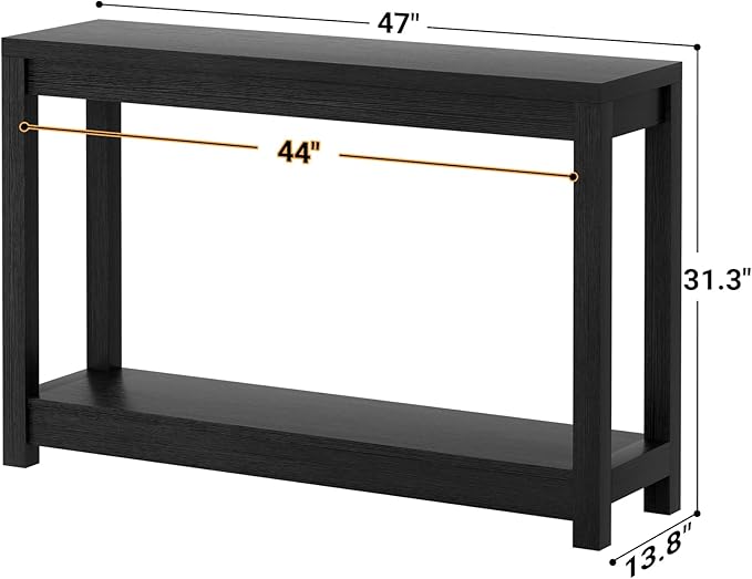 47" Farmhouse Wood Entryway Table Narrow Console Table - Image 3