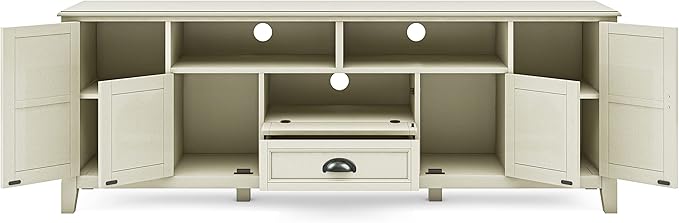 SIMPLIHOME Burlington SOLID WOOD 72 Inch Wide Transitional TV Media Stand in - Image 6