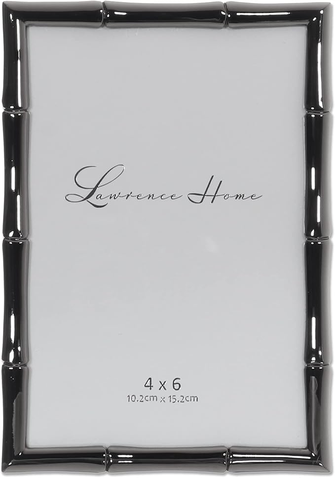 Lawrence Frames 4x6 Black Polished Metal Picture Frame by LawrenceFrames