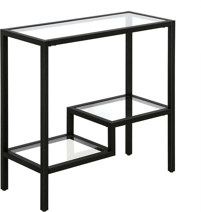 Henn&Hart 24" Wide Rectangular Side Table in Blackened Bronze, Table by HennHart
