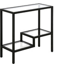 Henn&Hart 24" Wide Rectangular Side Table in Blackened Bronze, Table by HennHart