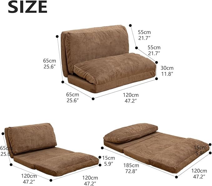 N&V Folding Matress Sofa Bean Bag Bed, Foam Filling Folding Matress Sofa - Image 2