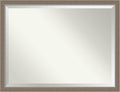 Amanti Art Brown Wall Mirror 33x43 Eva Brown Narrow Rectangle Bathroom Mirror by AmantiArt
