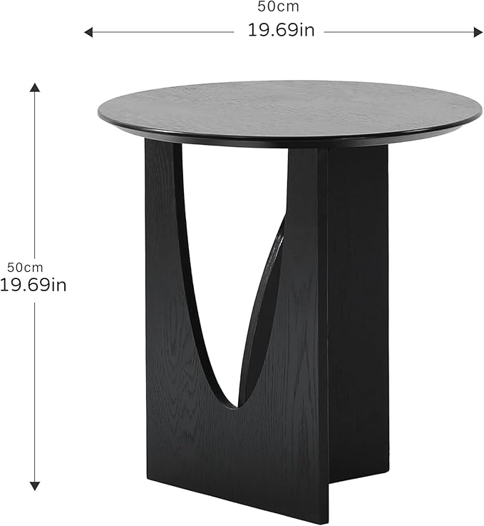 Get Set Style Round End Table Accent Side Table Circle Wood Corner Table Small - Image 2