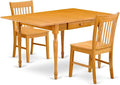 East West Furniture MZNO3-OAK-W 3 Piece Kitchen Table Set by EastWestFurniture