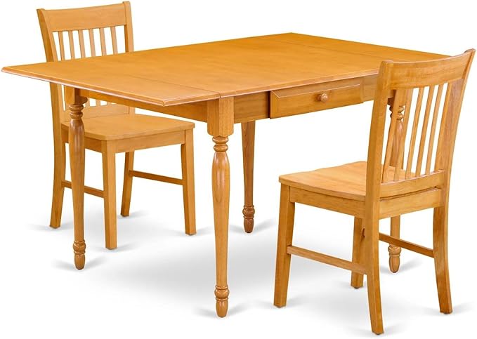 East West Furniture MZNO3-OAK-W 3 Piece Kitchen Table Set by EastWestFurniture