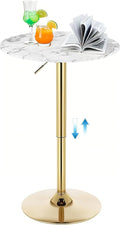 Gold Cocktail Tables Round Bar Table Height Adjustable 27.9''-35.4'' Pub Table by YHGSYXL