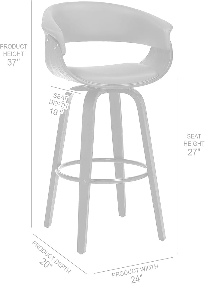 Armen Living Julyssa Mid-Century Swivel Counter Height Barstool - Image 3