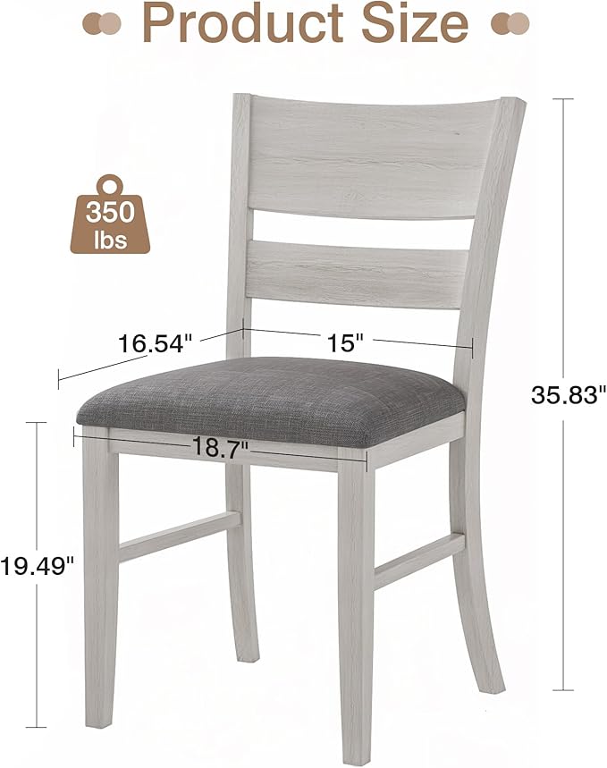 Peatuk Solid Wood Dining Chair Set of 2, Part of Dining Table Set, Mix and - Image 2