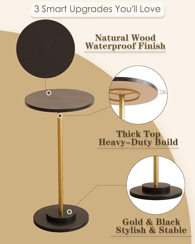 Masupu Drink Table, Round Side Table - Image 3