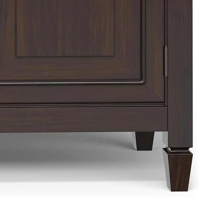 SIMPLIHOME Connaught 51-inch Wide Solid Wood Storage Cabinet in Chestnut Brown - Image 9