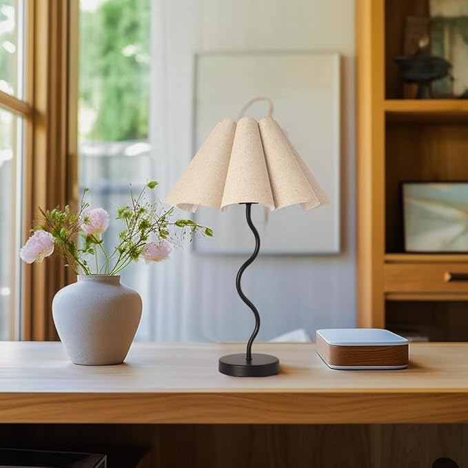 KUNJOULAM Small Table Lamp, Bedside Nightstand Lamp - Image 2