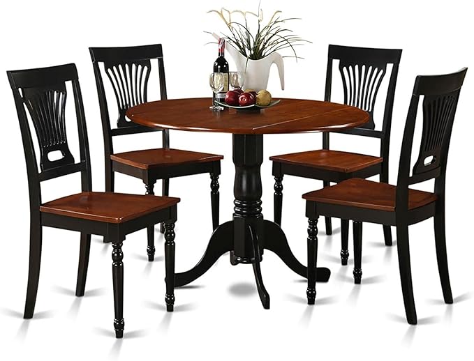 East West Furniture DLPL5-BCH-W 5 Piece Kitchen Table & Chairs Set Includes a by EastWestFurniture
