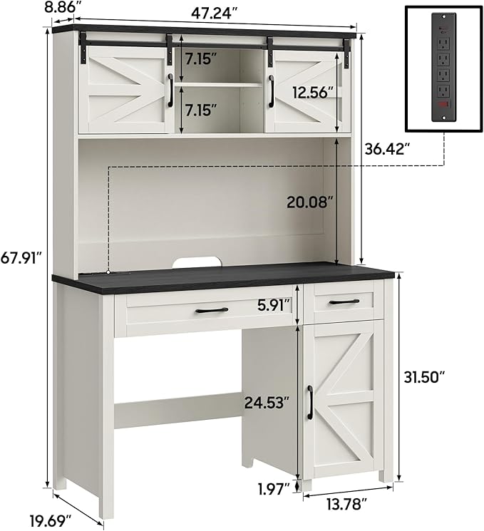 Farmhouse 47" Executive Desk, Computer Desk - Image 2