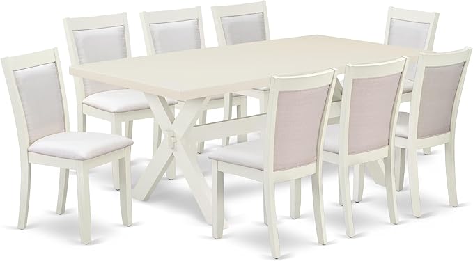 East West Furniture X027MZ001-9 9 Piece Modern Dining Table Set Includes a by EastWestFurniture