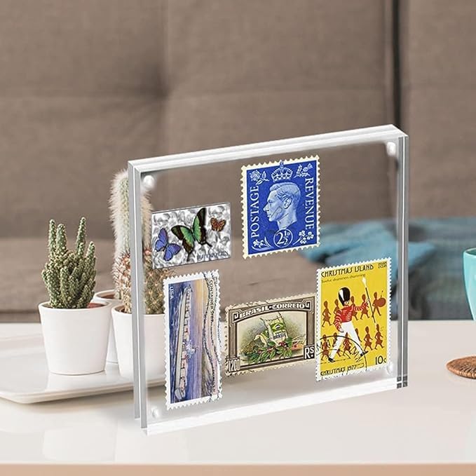 HELPLEX Acrylic Frame, 5 Pack 4x4 Inch Picture Frames, 20mm Thicker Frameless - Image 5